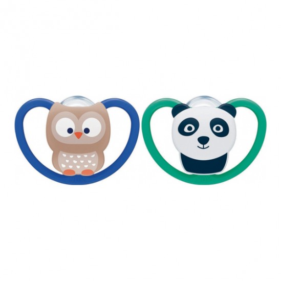 Nuk space sucette en silicone lot de 2 0-6 mois garçon