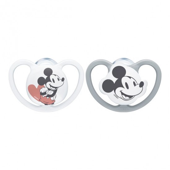 Nuk sucettes space mickey 0-6m lot de 2