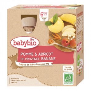 Babybio gourde pomme abricot banane lot de 4x90g