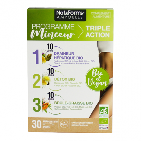 Nat&form programme minceur triple action 30 ampoules