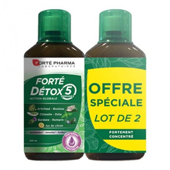 Forté pharma forté détox 5 organes lot de 2 x 500ml