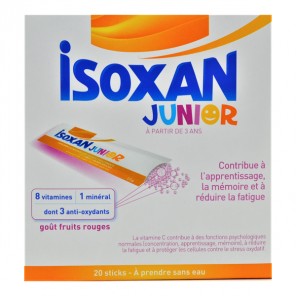 Isoxan junior goût fruits rouges 20 sticks