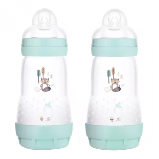 Mam easy start biberon anti-colique nature débit 2 aqua 260ml