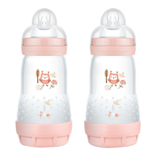 Mam easy start biberon anti-colique nature débit 2 blush 260ml