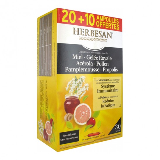 Herbesan propolis gelée royale 30 ampoules