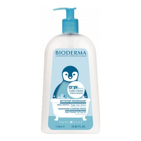Bioderma abcderm cold cream crème lavante bébé 1l