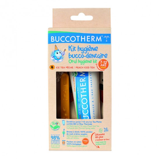 Buccotherm kit hygiène bucco-dentaire ice tea pêche 7 - 12 ans
