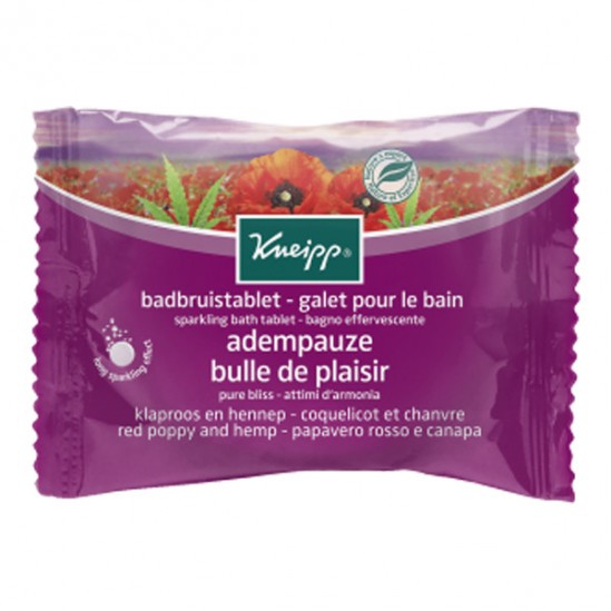 Kneipp galet pour le bain coquelicot chanvre bulle de plaisir 80g