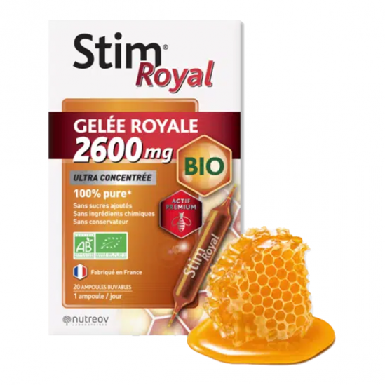 Nutreov Stim Royal gelée royale 2600mg bio 20 ampoules