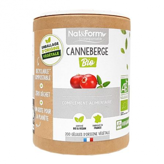 Nat&Form Canneberge bio 200 gélules