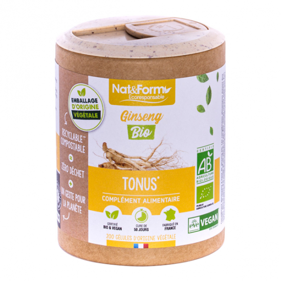 Nat&form guarana bio format éco 200 gélules