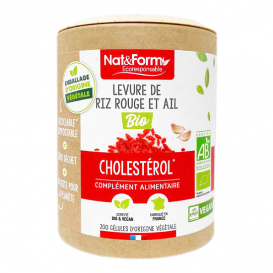 Nat&Form Levure de riz rouge et ail bio 200 gélules