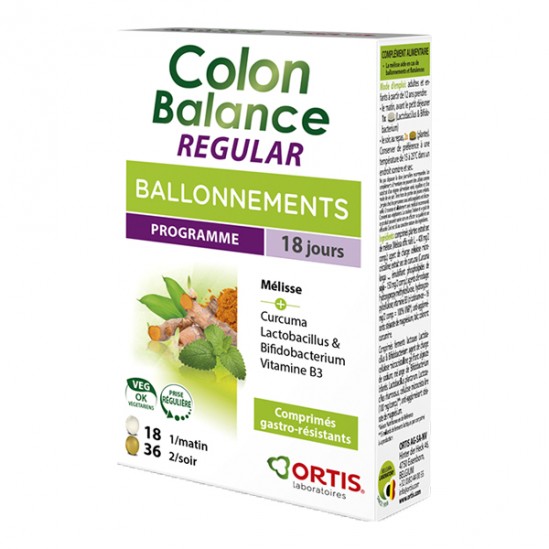 Découvrez et achetez en ligne le produit Ortis Colon Balance regular 36 + 18 comprimés