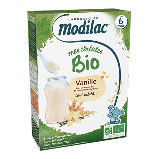 Modilac Céréales bio dès 6 mois vanille 250gr