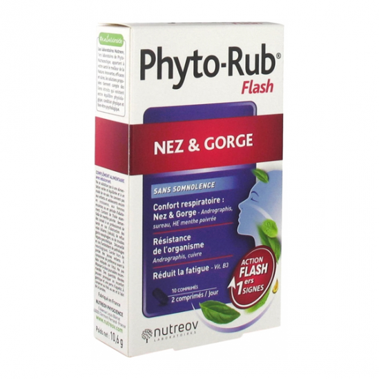Nutreov Phyto-Rub Flash nez & gorge 10 comprimés