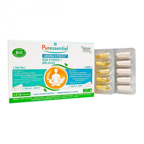 Puressentiel aroma stress duo stress+ 30 gélules