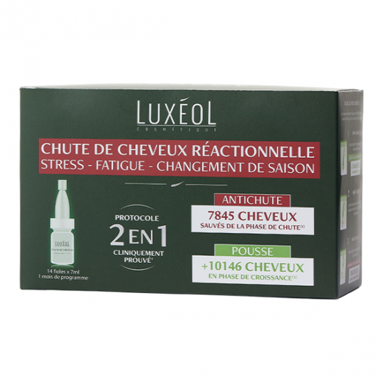 Luxéol chute de cheveux progressive 2en1 - 14 fioles x 6ml