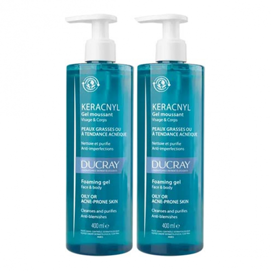 Ducray Keracnyl gel moussant lot de 2 x 400ml