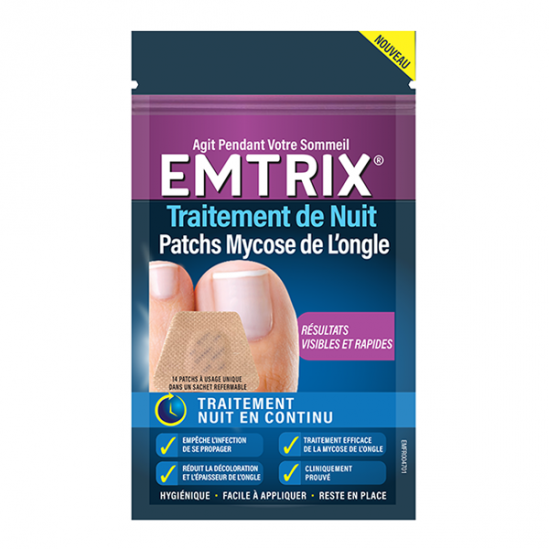 Emtrix Patch Nuit traitement mycose de l'ongle 14 patchs