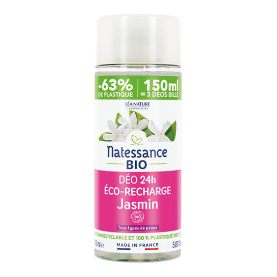 Natessance Déo 24h Éco-recharge Jasmin bio 150ml