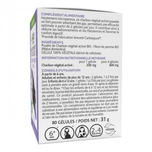 Arkopharma arkogélules charbon végétal activé bio 80 gélules