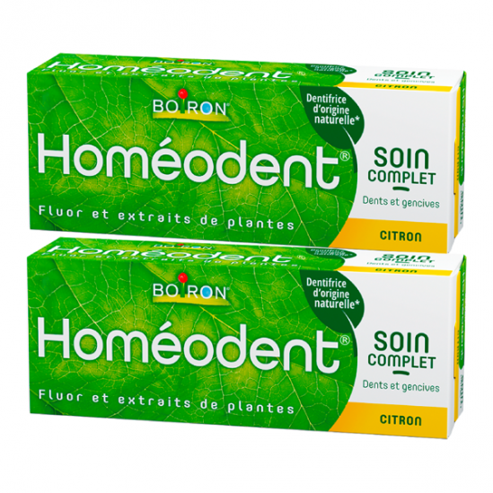 Boiron homéodent soin complet dents et gencives citron 2x75ml