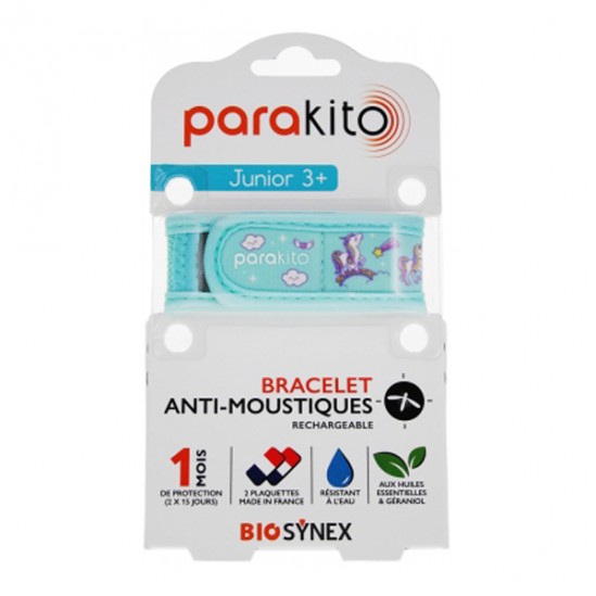 Parakito Junior 3+ bracelet anti-moustiques rechargeable Licornes