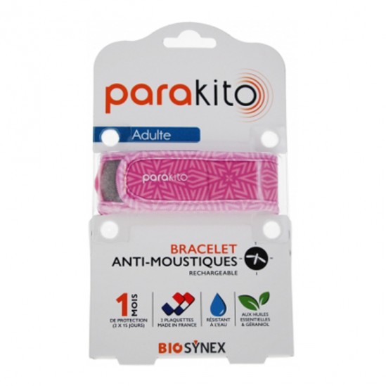 Parakito Adulte bracelet anti-moustiques rechargeable Graphic Violet