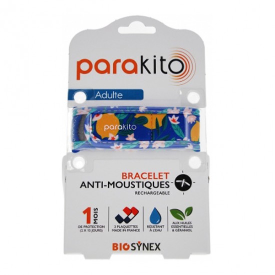 Parakito Adulte bracelet anti-moustiques rechargeable Fun Fleurs