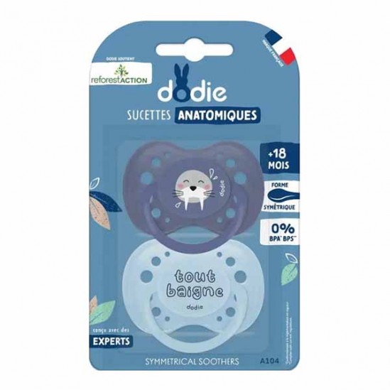 Dodie duo sucettes anatomiques Reforest'action Loutre 0-6 mois A99