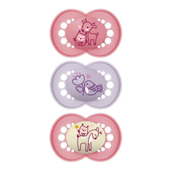 MAM Original 3 sucettes silicone +18 mois, rose
