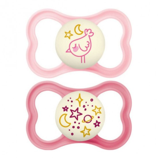 MAM Perfect Nuit 2 sucettes + 6 mois, mouton et girafe