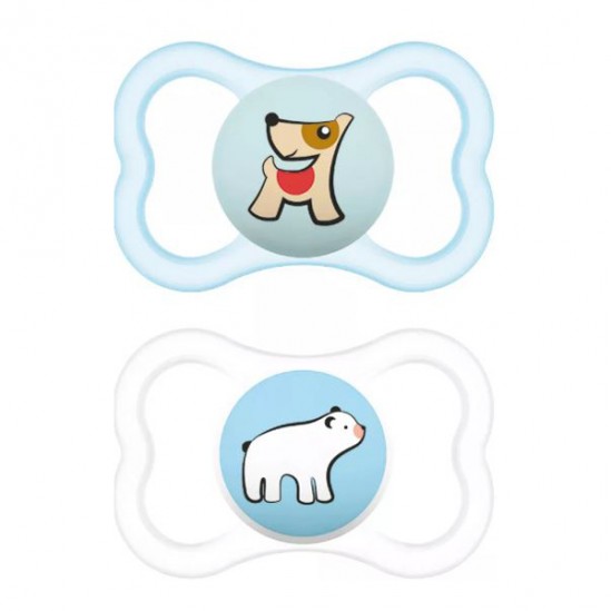 MAM Perfect Nuit 2 sucettes + 6 mois, mouton et girafe