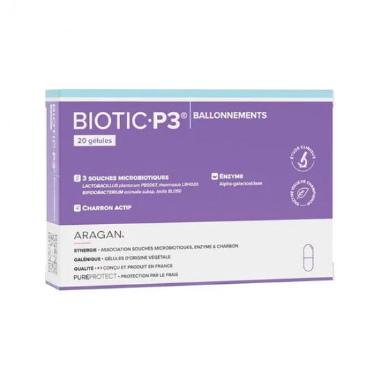 Aragan Biotic P3 Ballonnments 20 gélules
