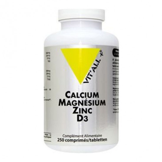 Vitall+ Calcium Magnésium Zinc + D3 250 comprimés