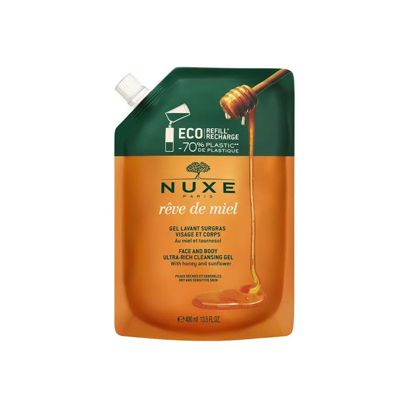 Nuxe Rêve de miel Gel lavant surgras éco-recharge 400ml