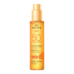 Nuxe Sun SPF50 huile solaire bronzante visage et corps 150ml